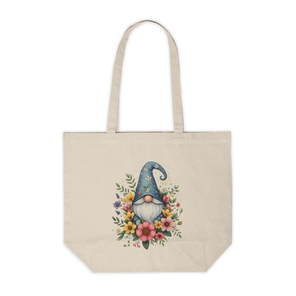 Spring Garden Gnome Custom Canvas Tote Bag